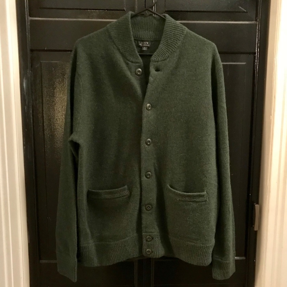 Men’s J.Crew 100% Lamb’s Wool Cardigan Size Large